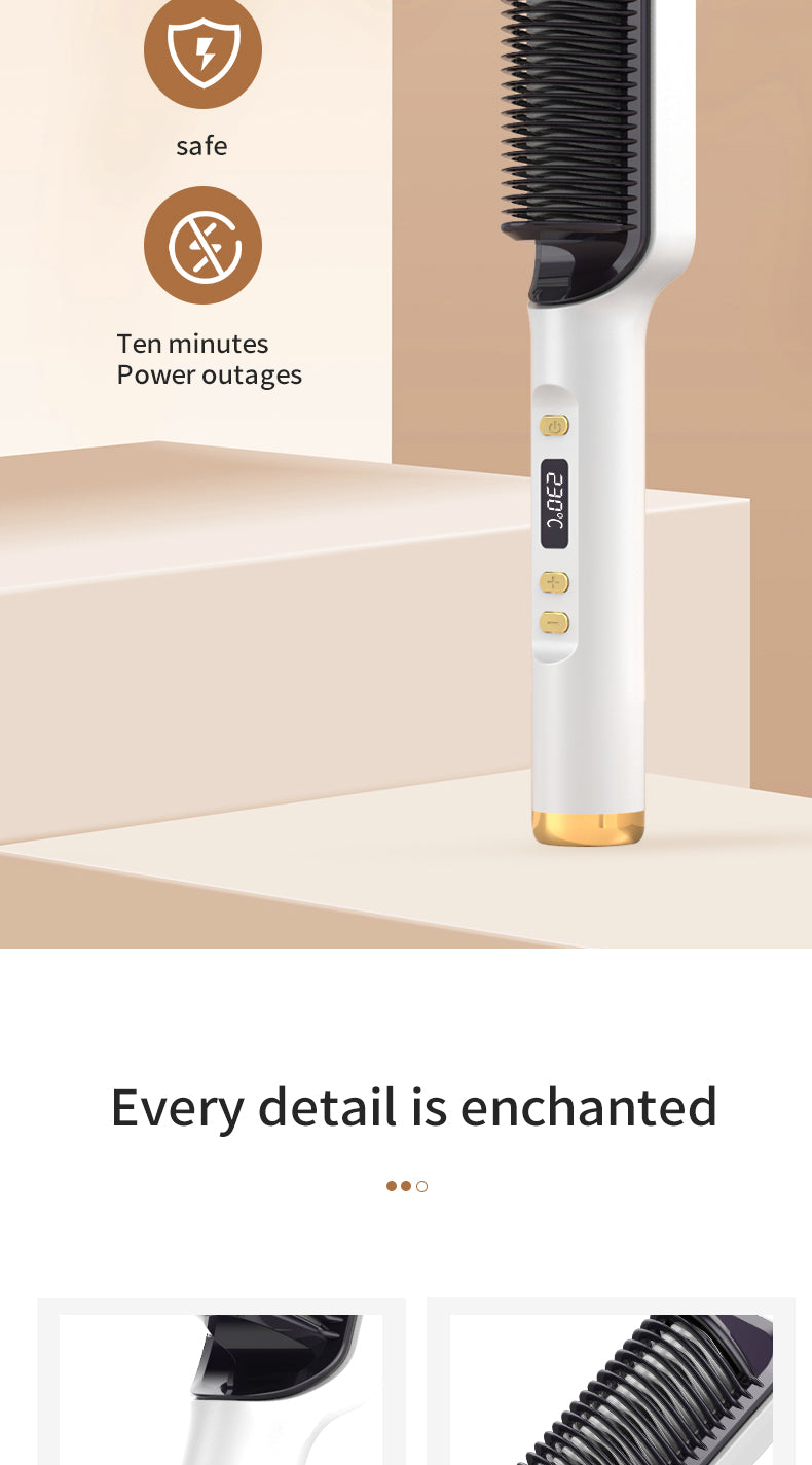 2026 Updated Electric Hot Comb (Negative Ion) Hair Straightening Brush